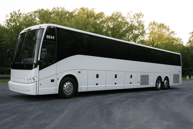 exterior of Charter Bus Rental Vallejo coach bus