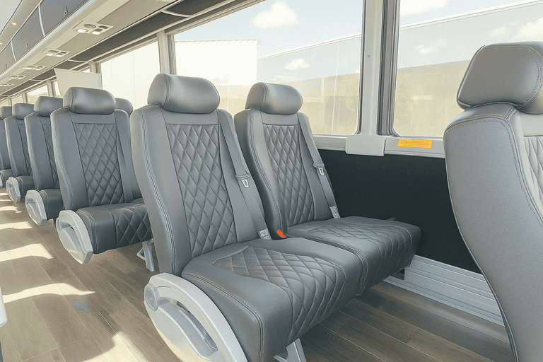 interior of Charter Bus Rental Vallejo charter bus